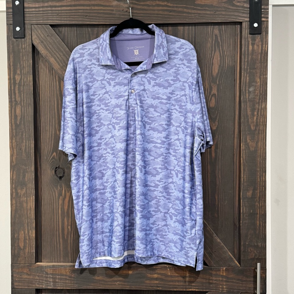 Hickey Freeman Performance Fabric‎ Digital Camouflage Polo Golf Shirt Size XL